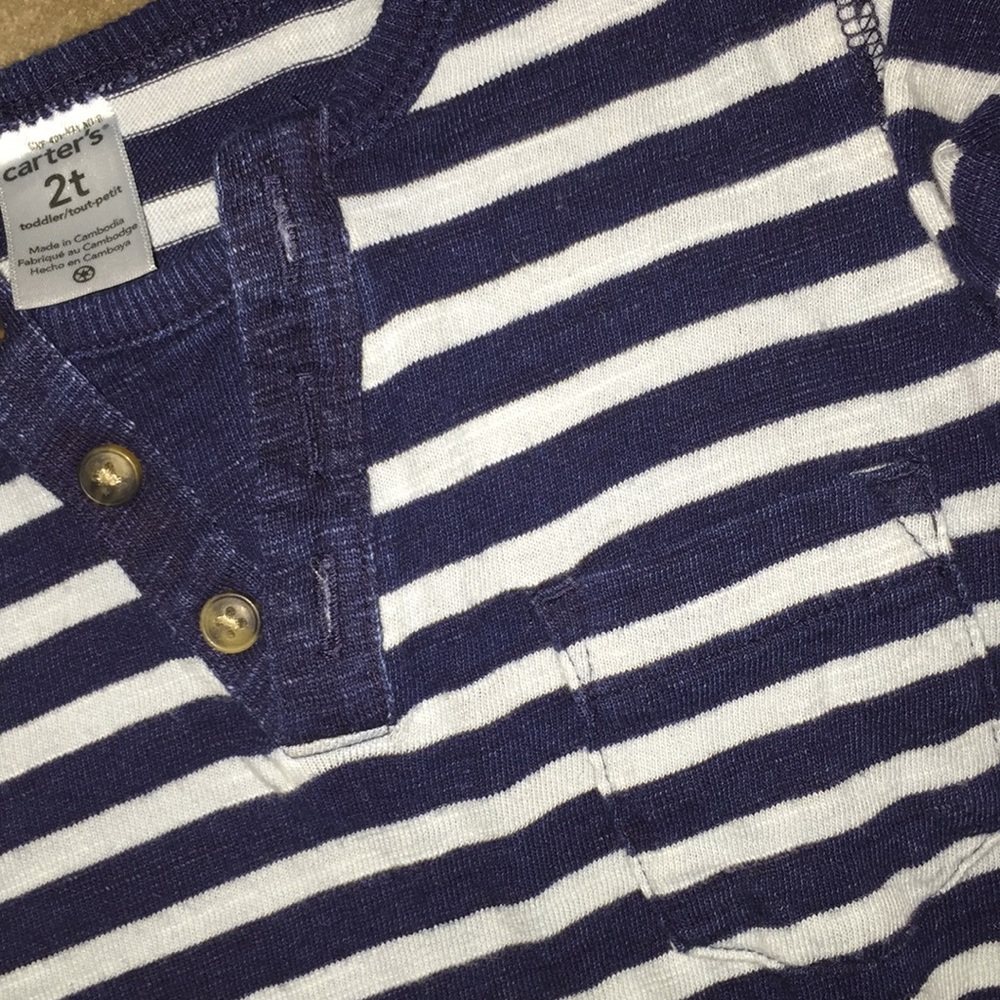 Carter’s boys 2t striped long sleeve shirt - Picture 7 of 8